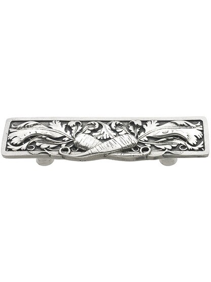 Leafy Carrot Drawer Pull - 3 inch Center to Center in Brilliant Pewter.